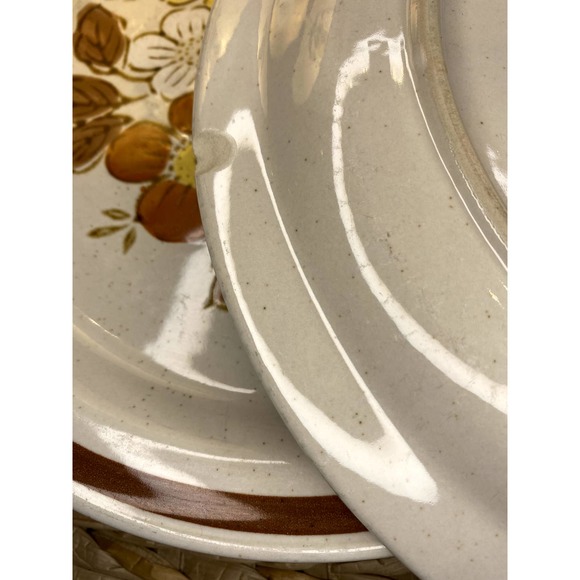 VTG Autumn Collection Stoneware Wheat Flower Set of 4 Dinner Plates 10.5" Japan - Picture 7 of 7